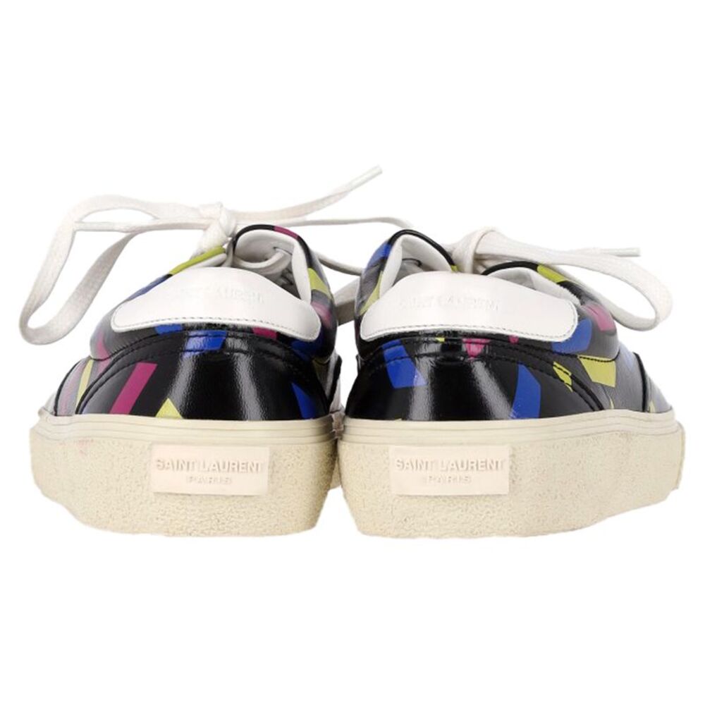 Saint Laurent Printed Low Top Snekaers in Black Leather - Picture 5 of 10